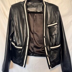 Central Park West Black Jacket with White Trim